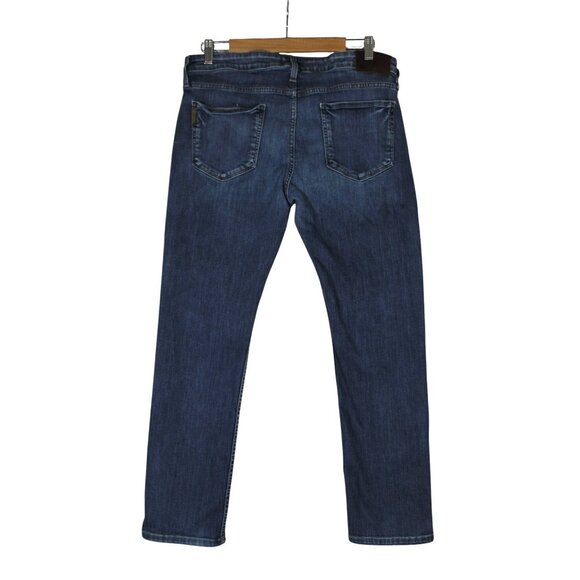 Paige Lennox Slim Jeans Men’s 34 Dark Wash Stretch Denim‎ Straight Leg - Picture 2 of 12